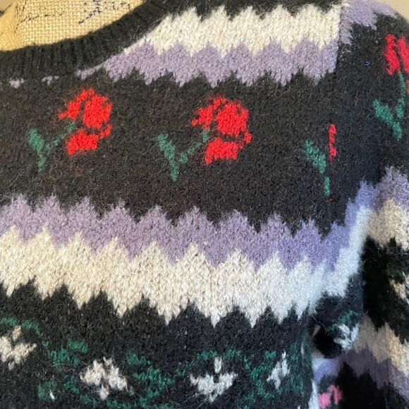 NWT Anthropologie Fair Isle Roses Sweater XS #226 - Picture 2 of 2